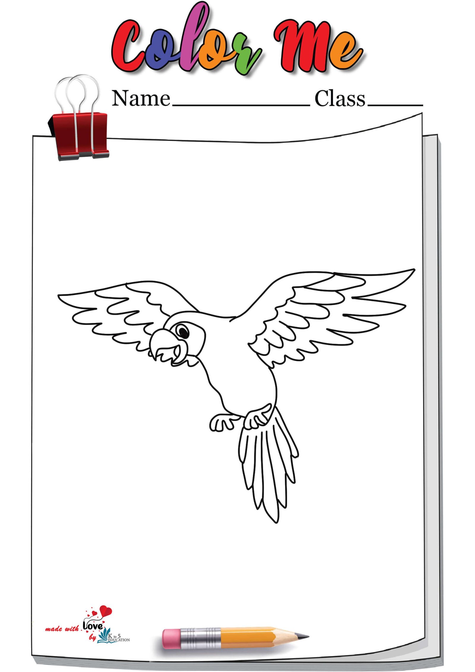 Parrot Flying Coloring Page