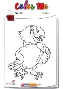 Parrot Gets Thumbs Up Coloring Page