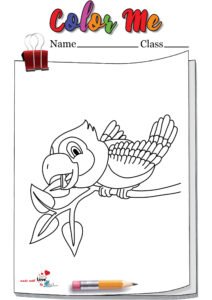 Parrot Sitting A Tree Coloring Page