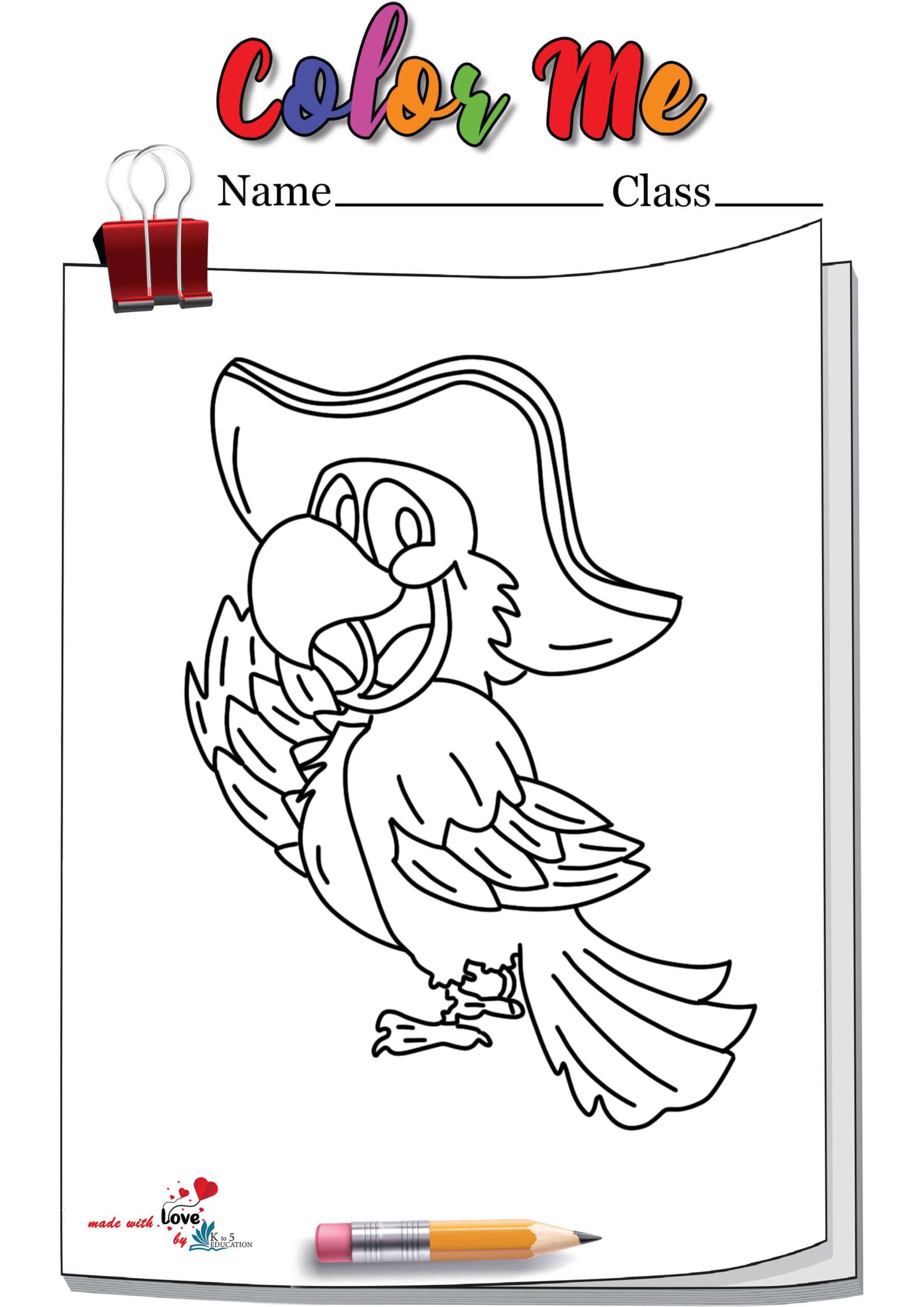 Pirate Parrot Coloring Page
