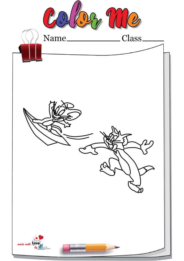 Playing Together Tom And Jerry Coloring Page | FREE Download