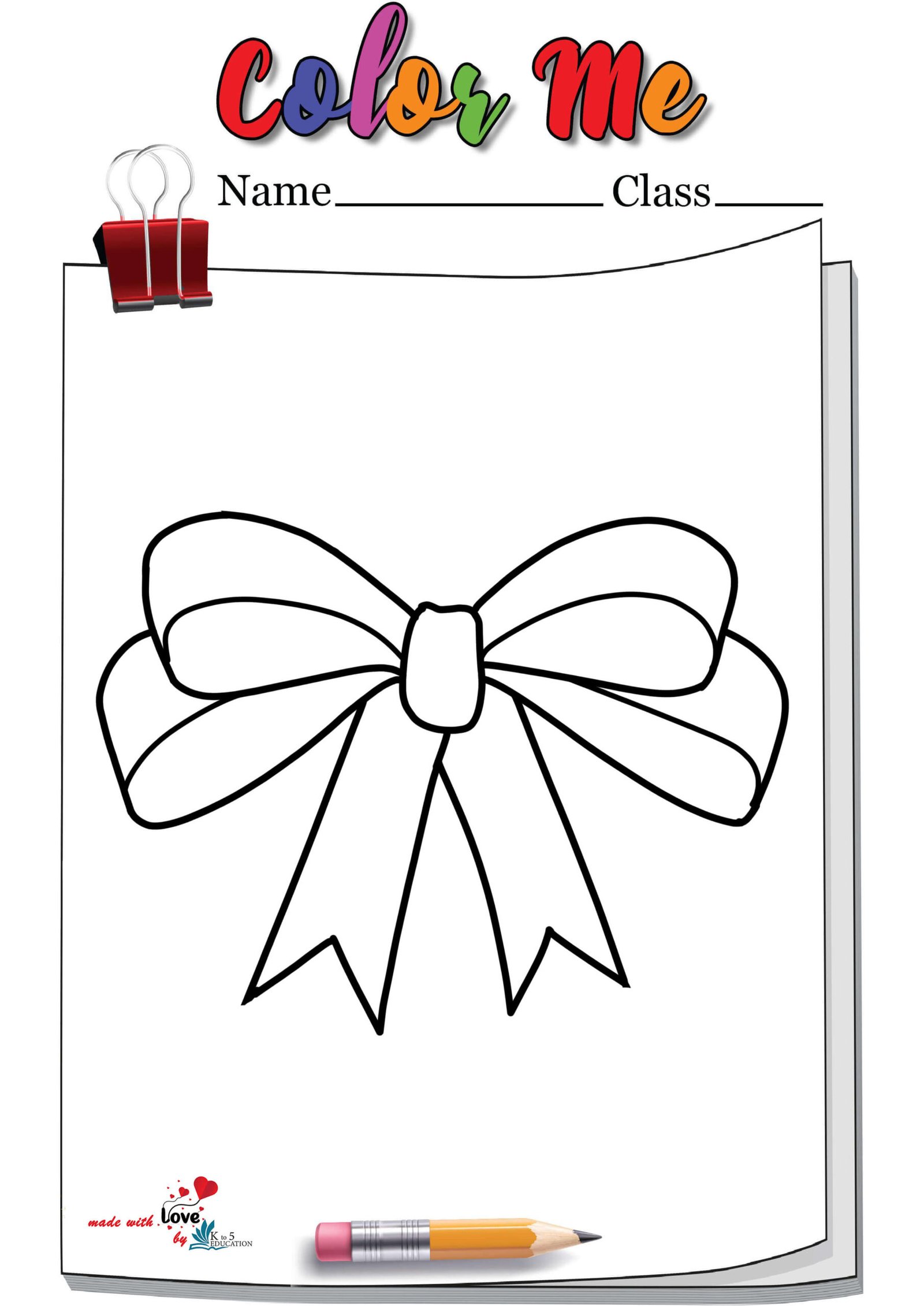 Red Ribbon With Bow Coloring Page