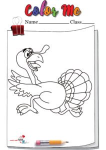 Running Turkey Coloring Page