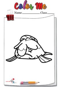 Sad Blobfish Coloring Page