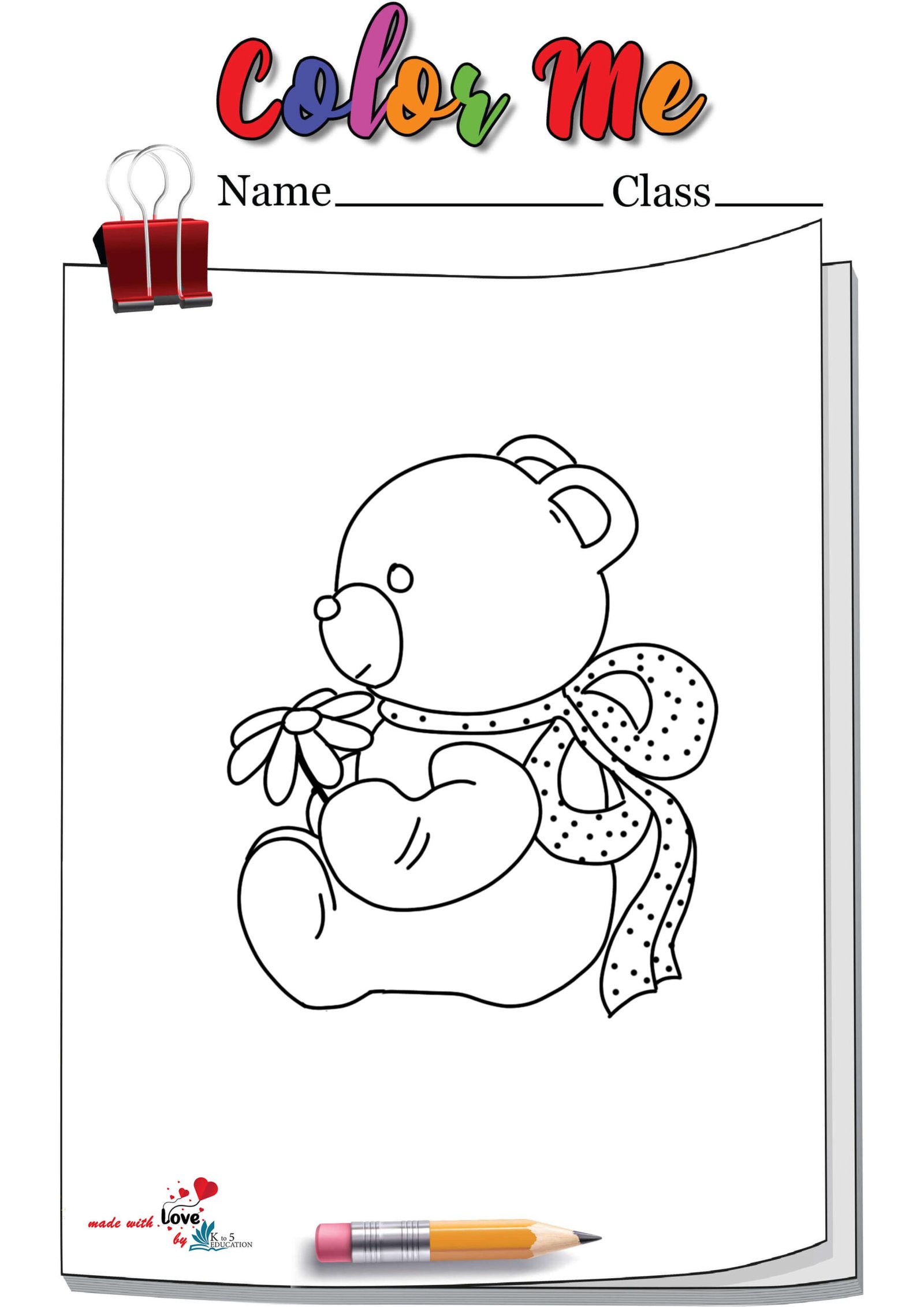 Sad Teddy Bear Coloring Page
