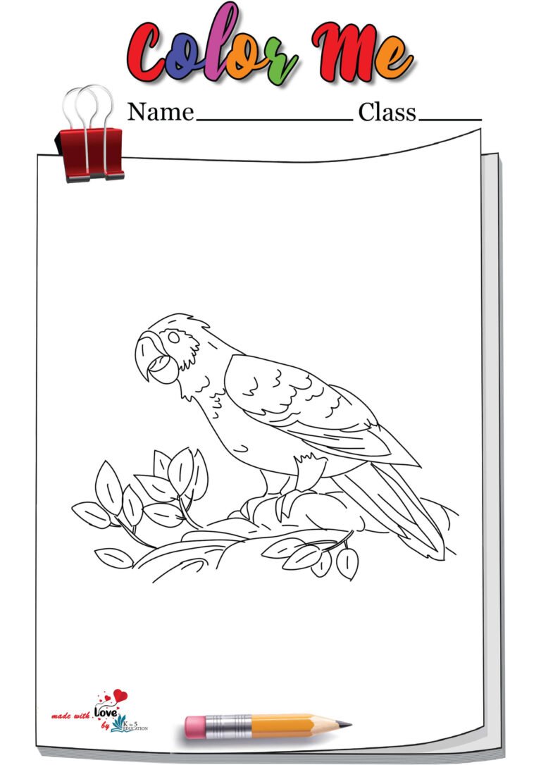 Sitting Parrot Coloring Page | FREE Download