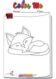 Sleeping Fox Coloring Page
