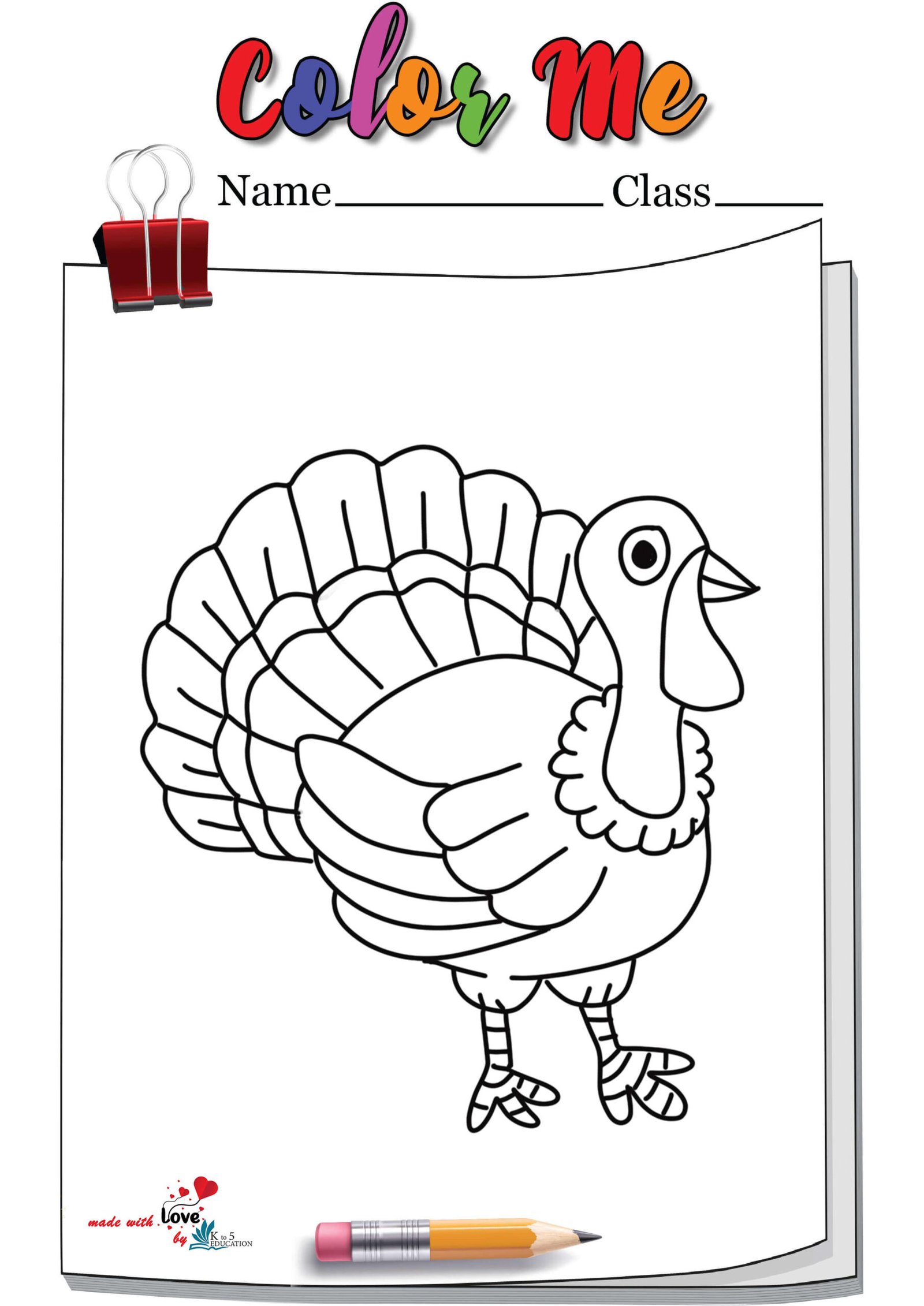 Standing Turkey Coloring Page