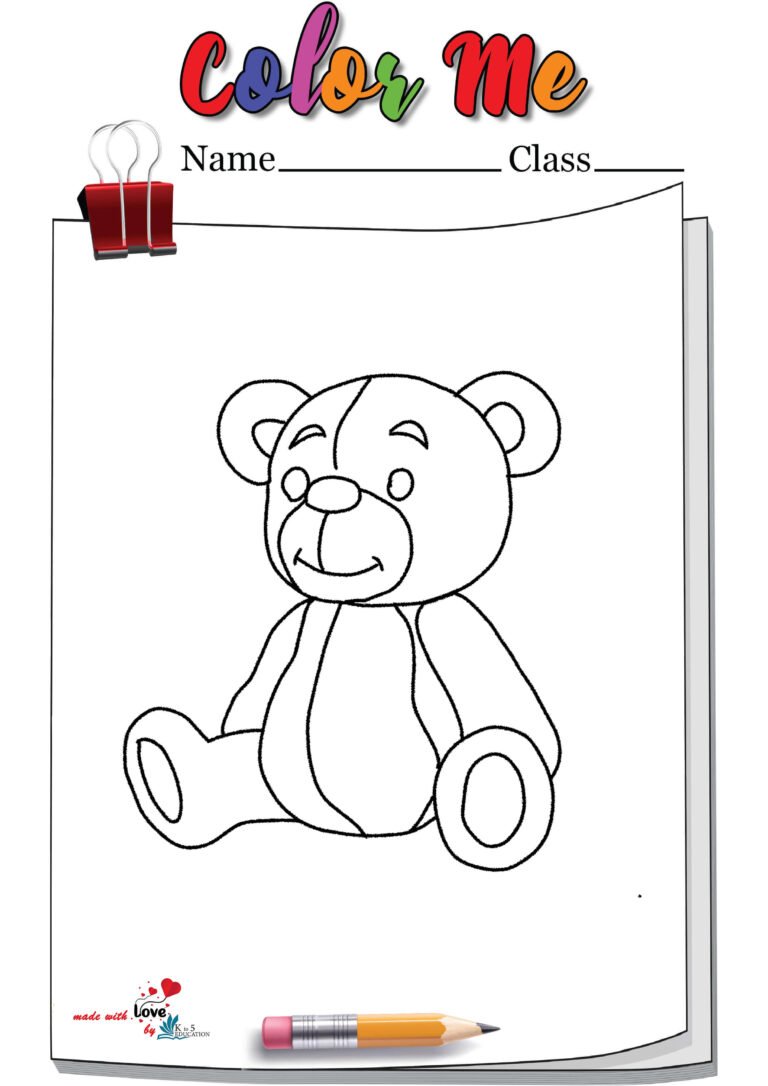 Teddy Bear Soft Toy Coloring Page | FREE Download