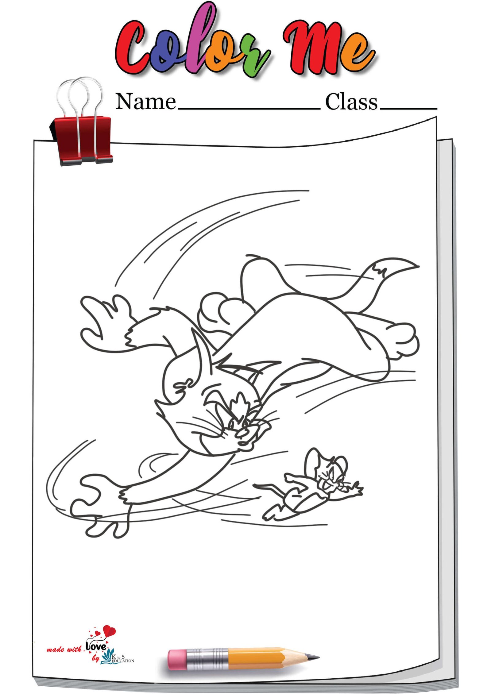 Tom And Jerry Cartoon Coloring Page