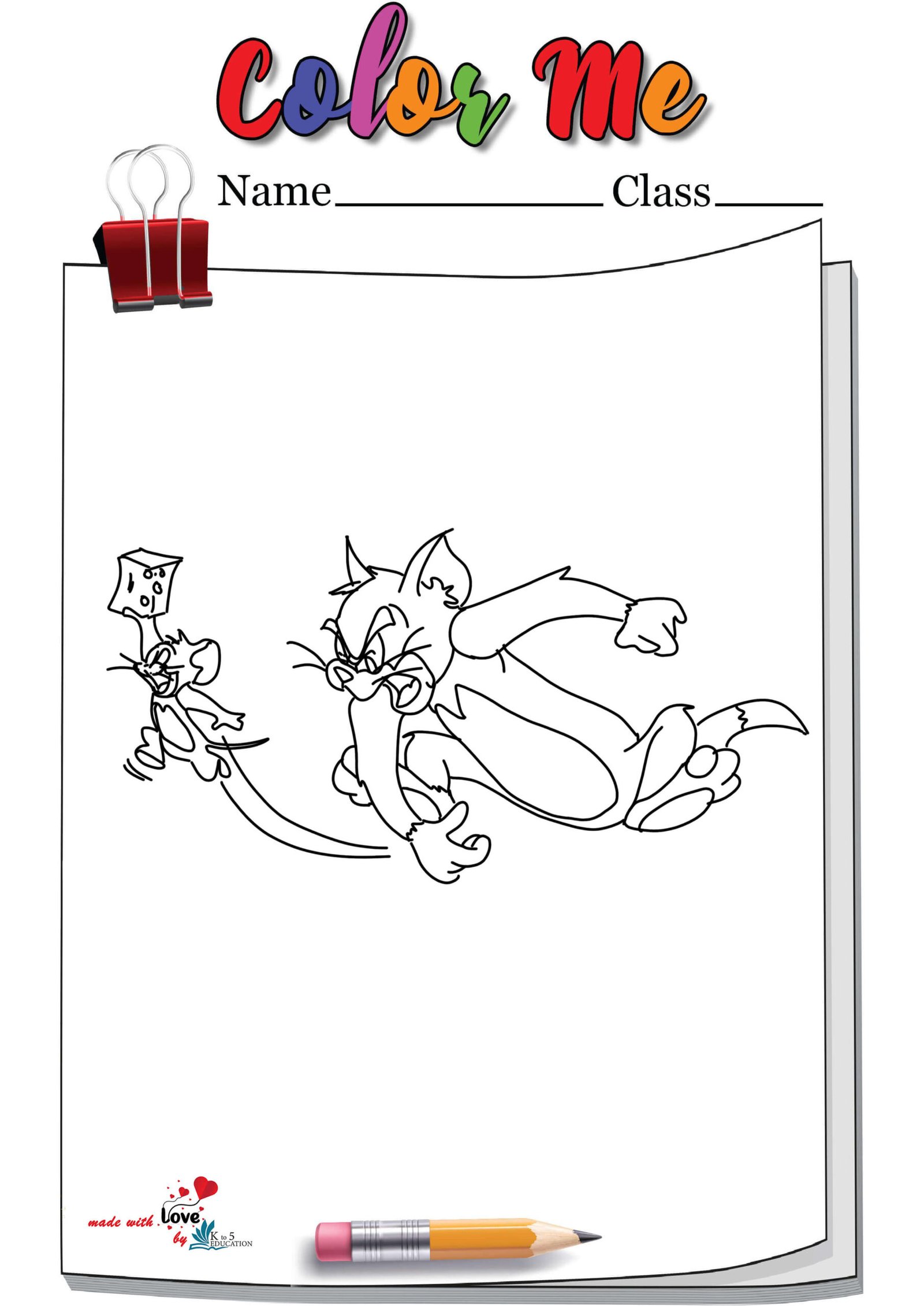 Tom And Jerry Fighting Coloring Page