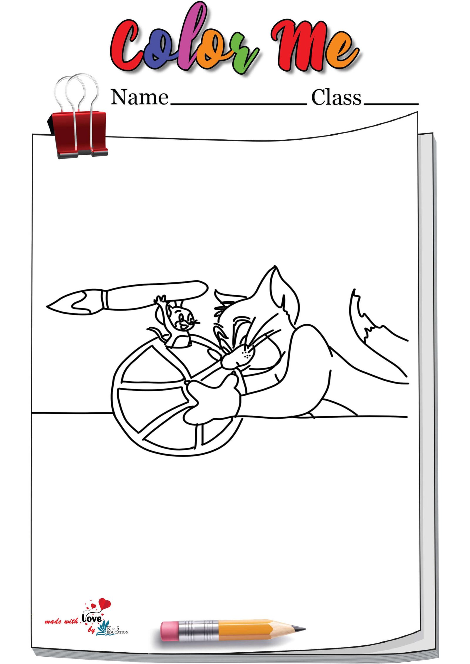 Tom And Jerry Playing Coloring Page