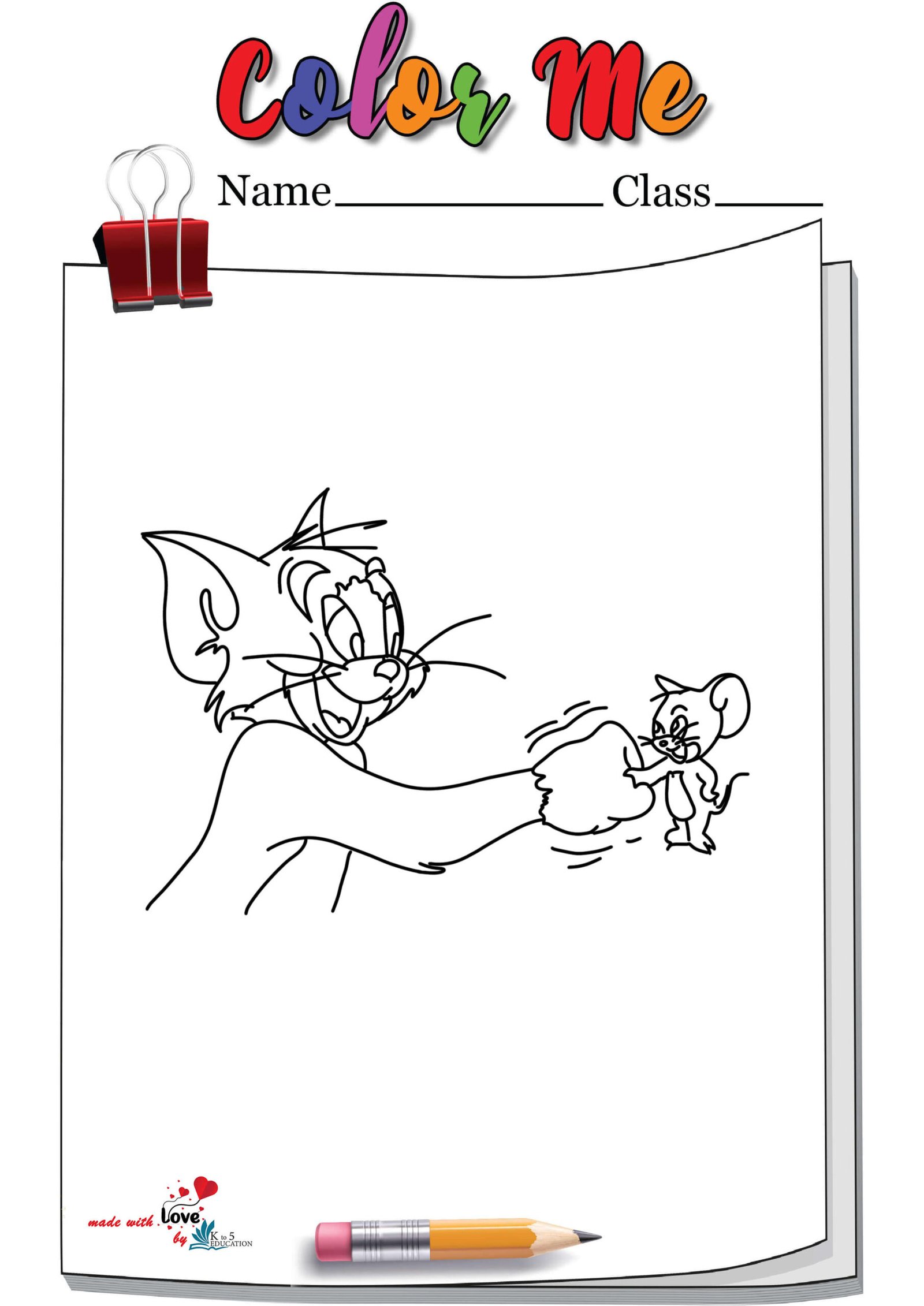 Tom And Jerry Playing Coloring Pages