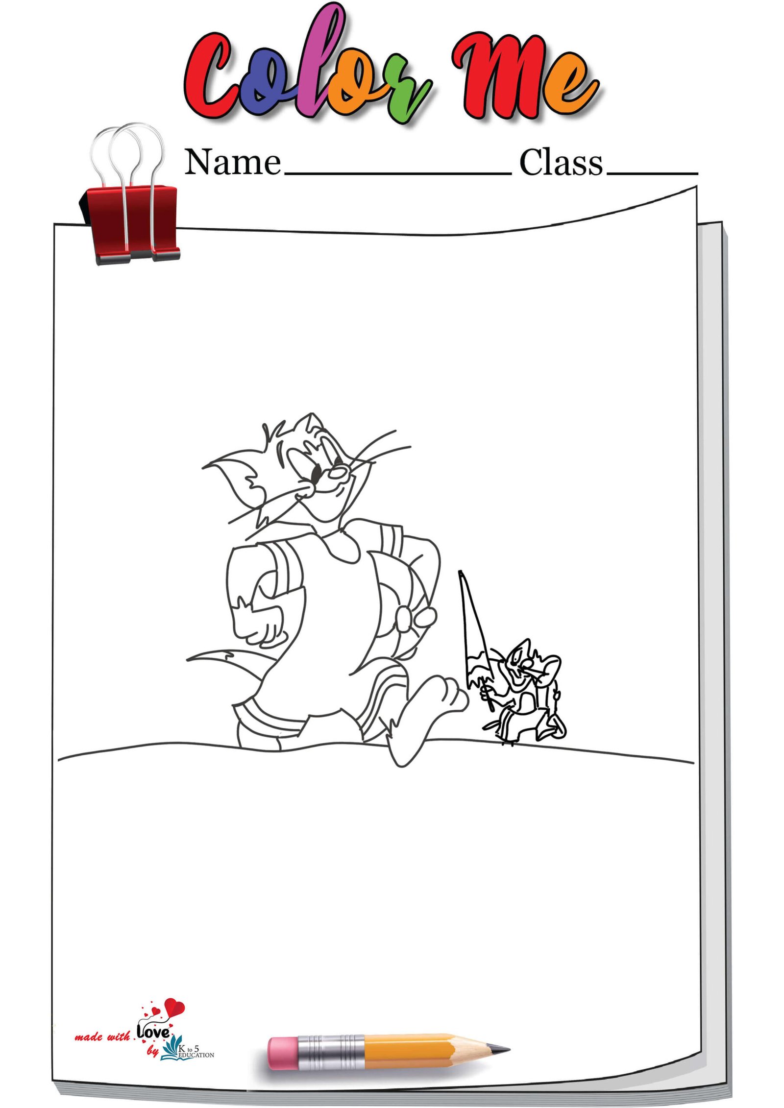 Tom And Jerry Walking Coloring Page
